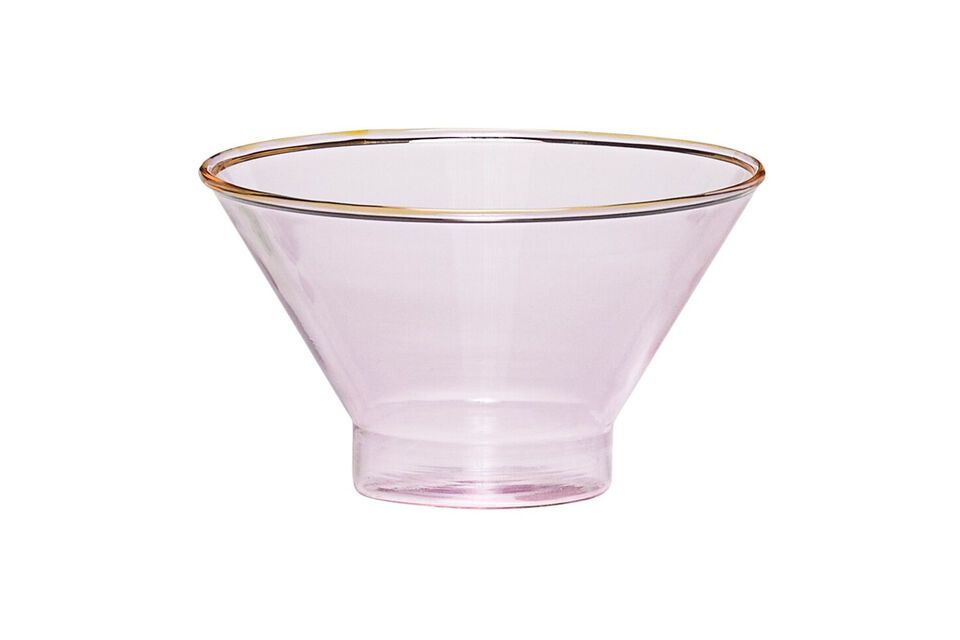 Flora pink glass bowl Hübsch