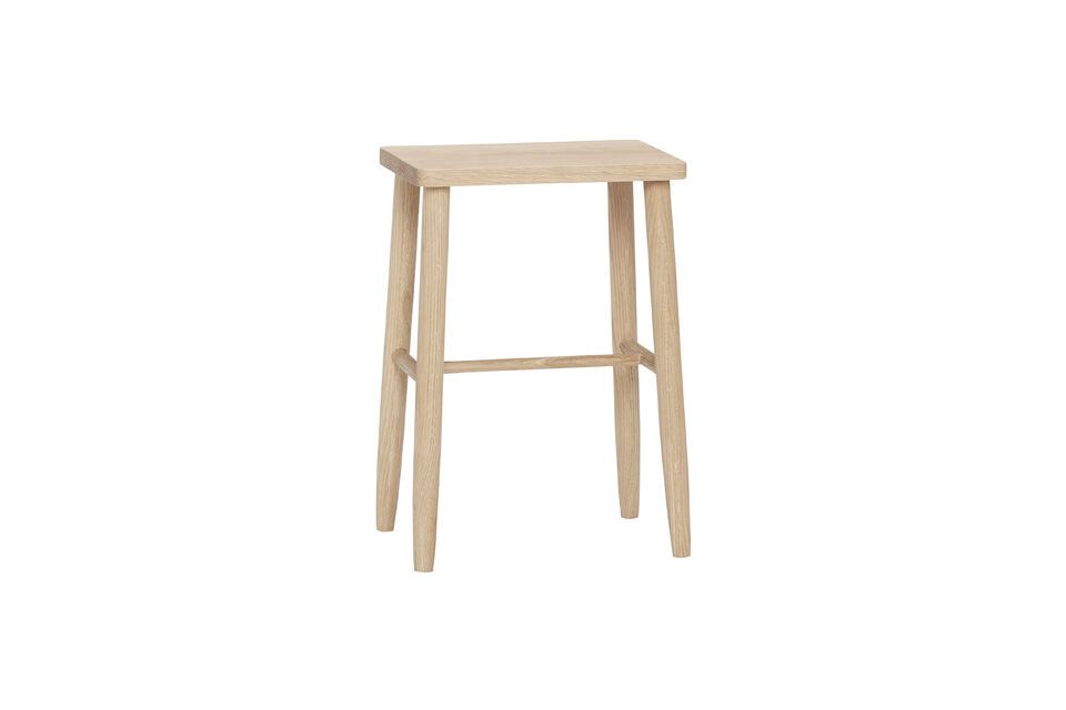 Folk light oak wood stool Hübsch