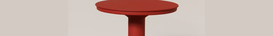 Material Details Forms red metal side table