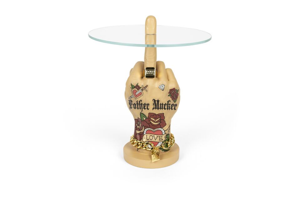 Fother Mucker beige resin side table Bold Monkey