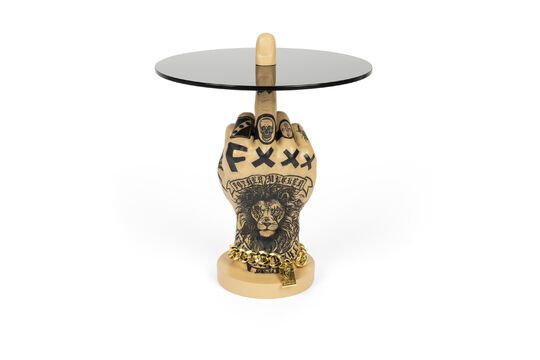 Fother Mucker Lion beige resin side table Clipped