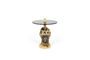 Miniature Fother Mucker Lion beige resin side table Clipped