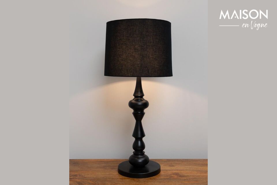 Discover balanced sophistication with the Fusilli Black Metal Table Lamp