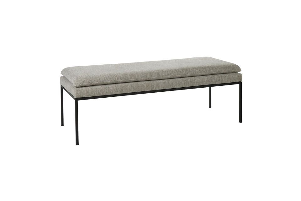 Gallet grey fabric bench Pomax