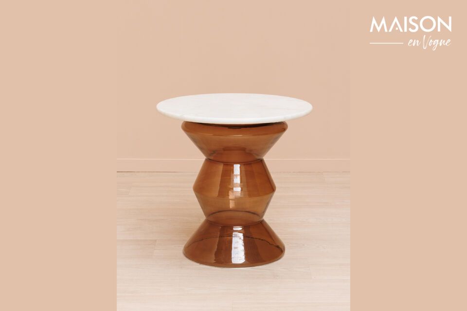 Gaya white and brown marble coffee table Chehoma