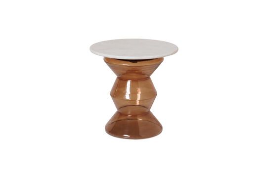 Gaya white and brown marble coffee table Clipped