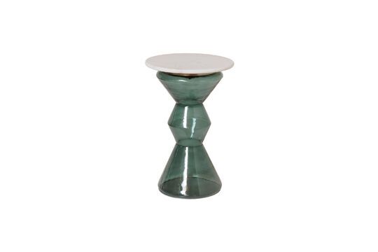 Gaya white and green marble side table Clipped