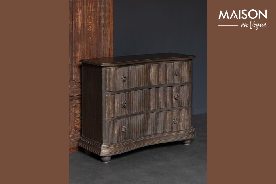 The functional design of this chest includes several drawers to keep your personal items organized