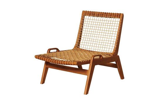 Glasgow beige teak armchair Clipped