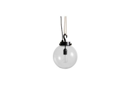 Globe black brass pendant light Clipped