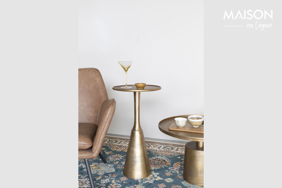 Gold aluminium coffee table Mason - 4