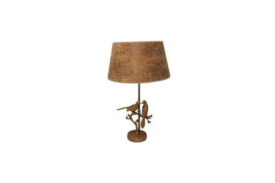 Gold brass table lamp Birds Clipped