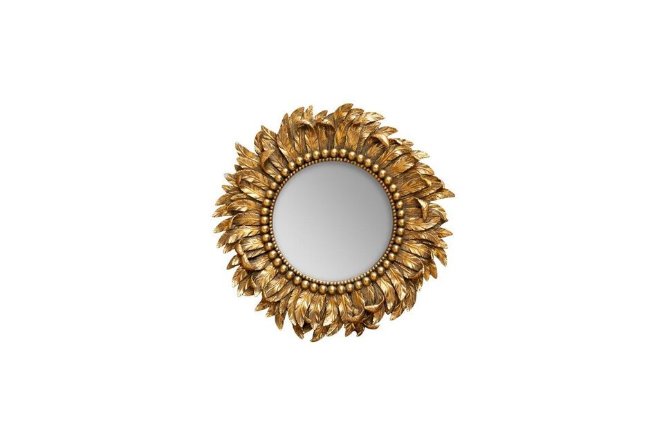 Gold resin mirror Plumage Chehoma