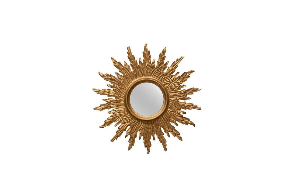 Transform any room in your home with the timeless charm of our mango wood mirror in gold finish