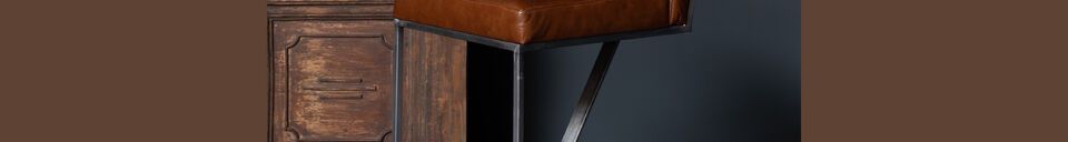 Material Details Gordon brown leather bar chair