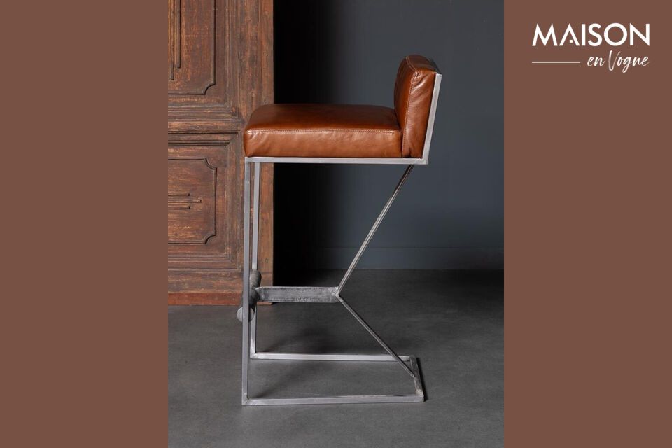 Discover timeless elegance and superior comfort with our Gordon Brown Leather Bar Chair