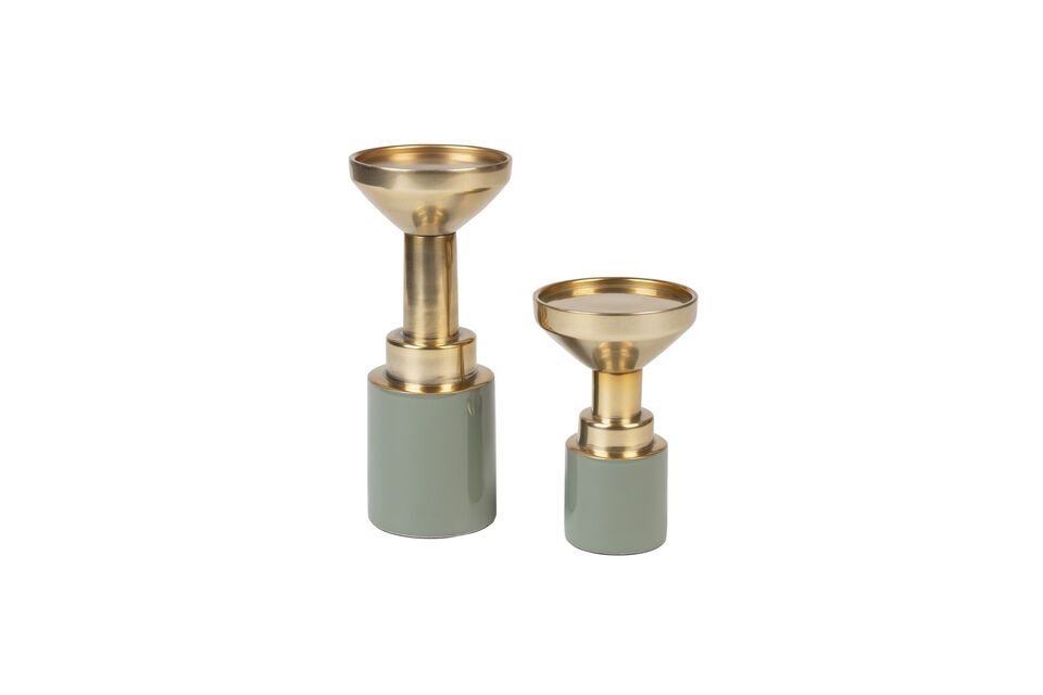 Green aluminium candle holder Glam - 2