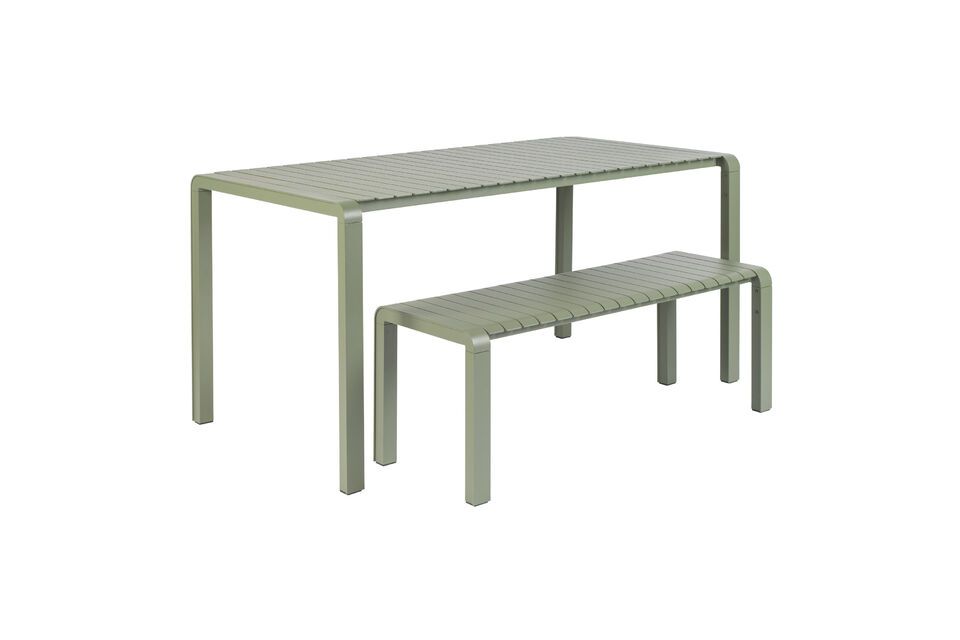 Green aluminium dining table Vondel - 2