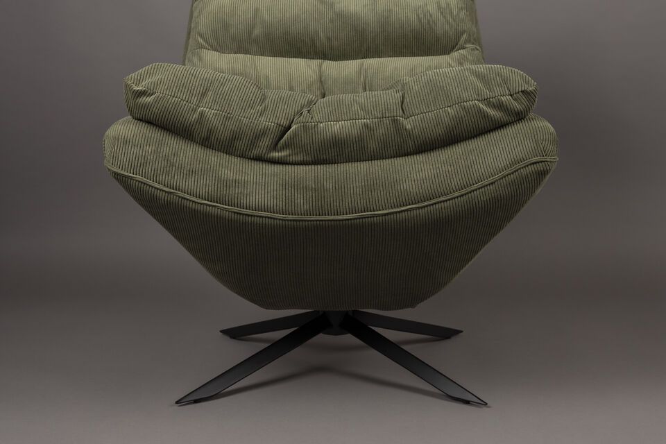 Equipped with soft-touch fabric upholstery, this chair is not only comfortable but also durable