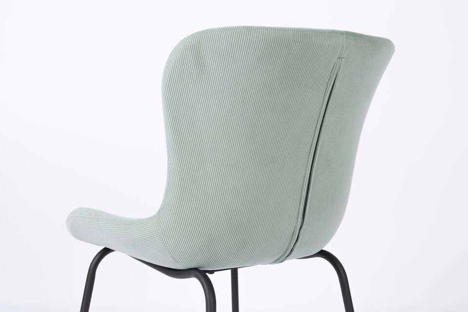 Green fabric chair Junzo Rib - 7