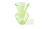 Miniature Green glass vase Fat Neck Clipped