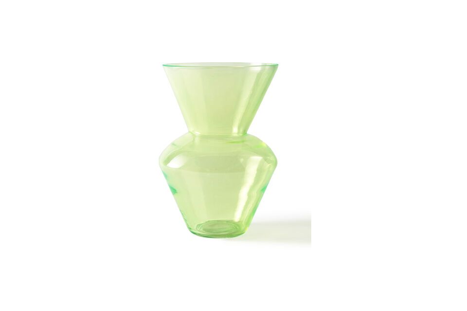 Fat Neck vase in neon green glass, vitaminized and generous