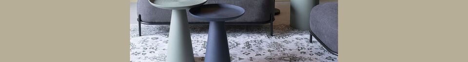 Material Details Green metal round side table Sverre