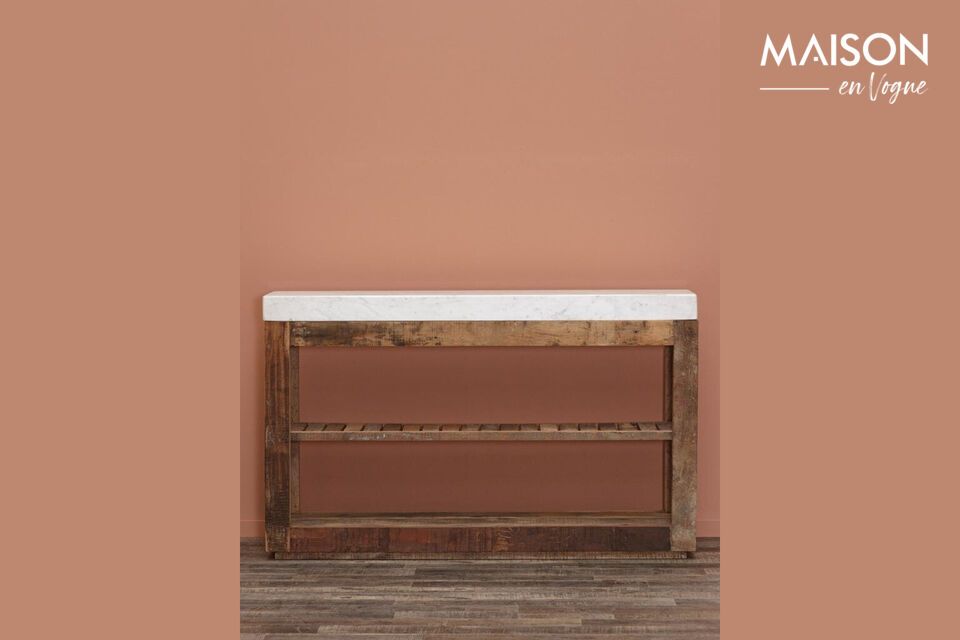 Elegance and durability with our recycled wood console.