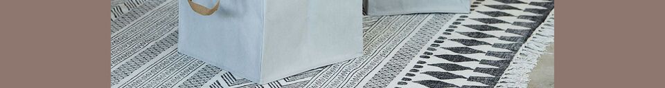 Material Details Grey and black cotton carpet 230x160 cm Block