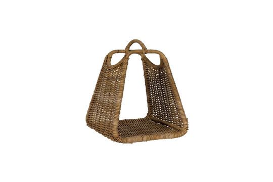 Grey beige rattan basket Clipped