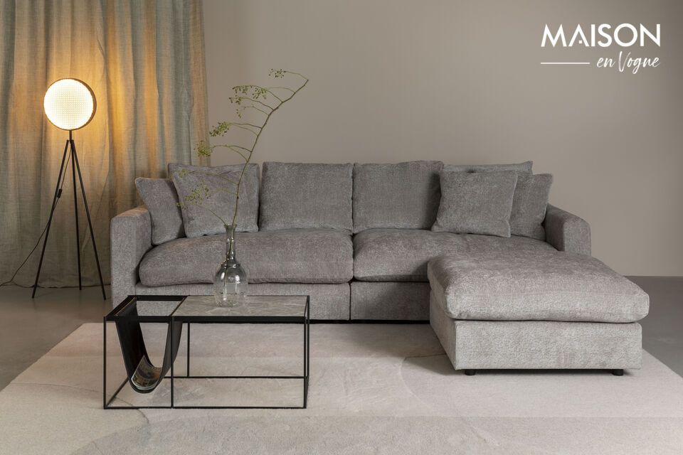 Grey fabric 3 seater sofa Sense - 1