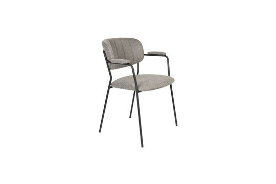 Grey fabric armchair Jolien Clipped