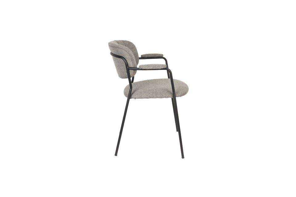 Grey fabric armchair Jolien - 2