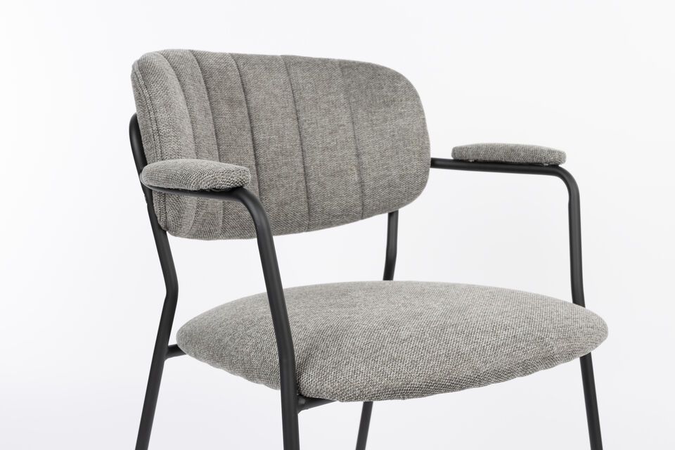 Grey fabric armchair Jolien - 5