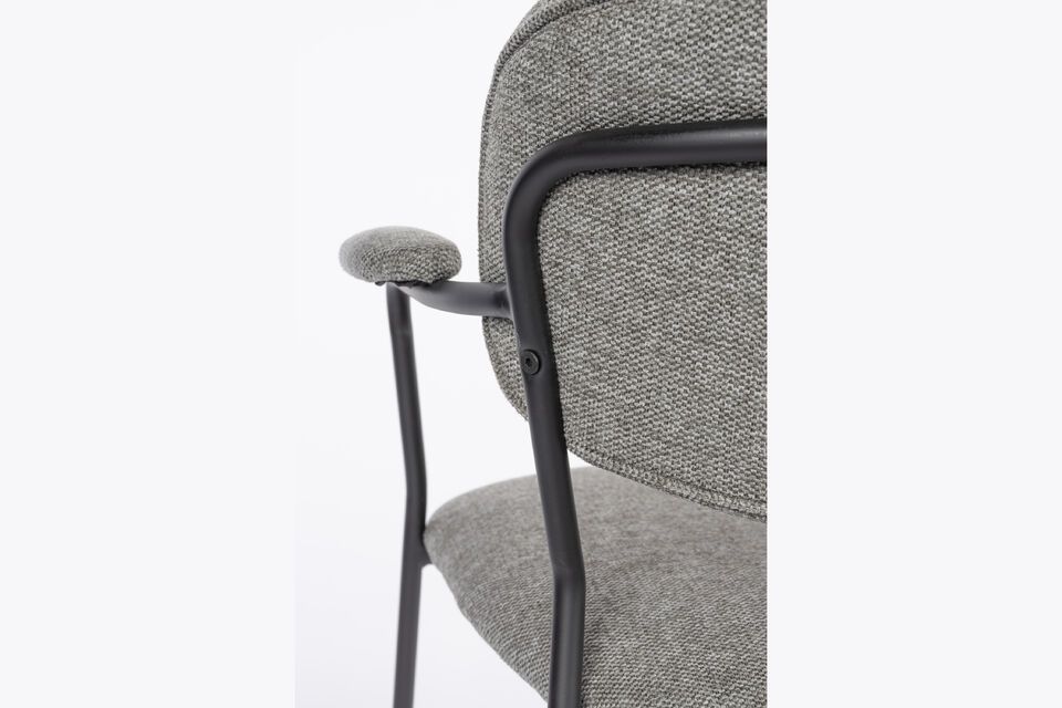 Grey fabric armchair Jolien - 7