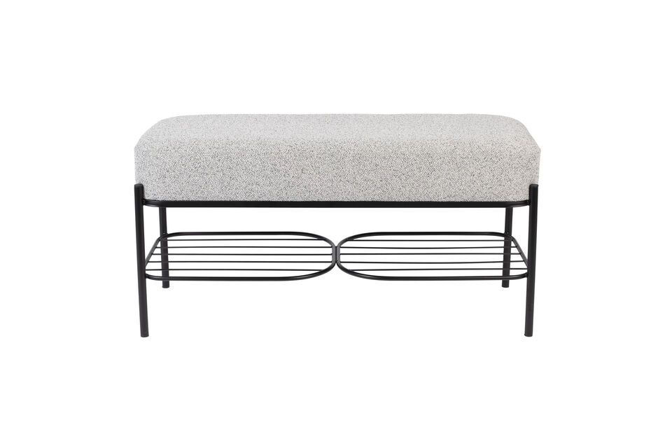 Grey fabric bench Milou White Label