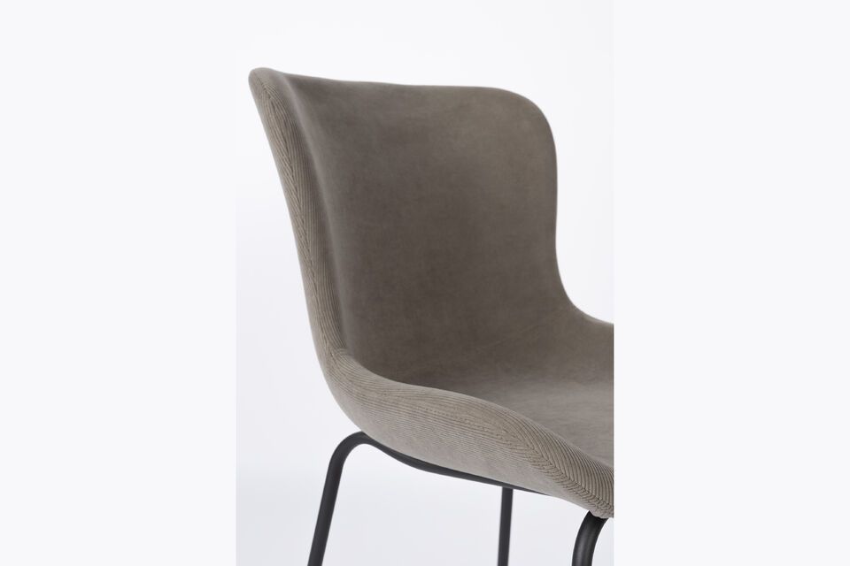 Grey fabric chair Junzo Rib - 5