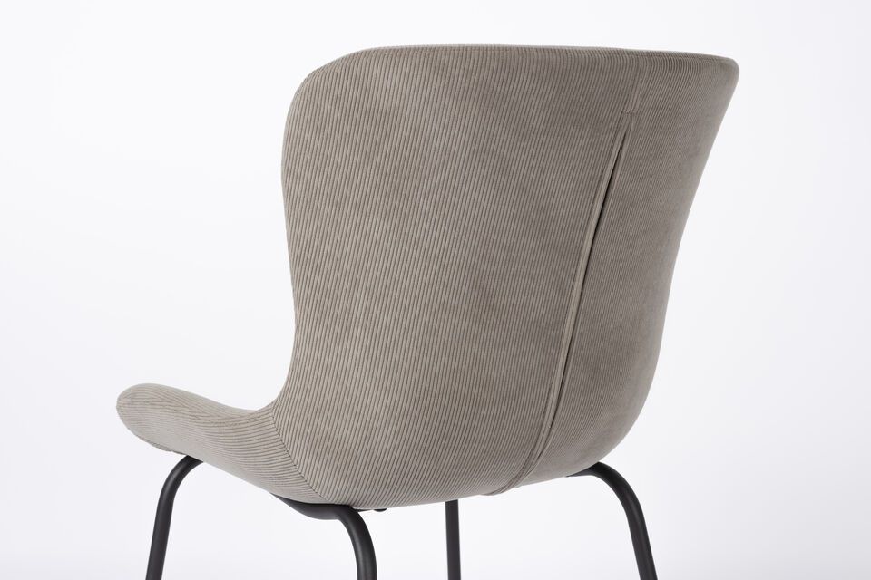 Grey fabric chair Junzo Rib - 6