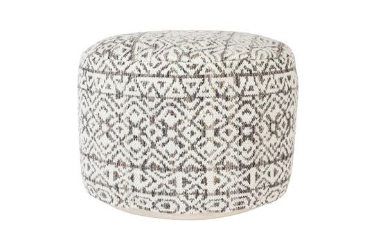 Grey fabric pouffe Liv Clipped