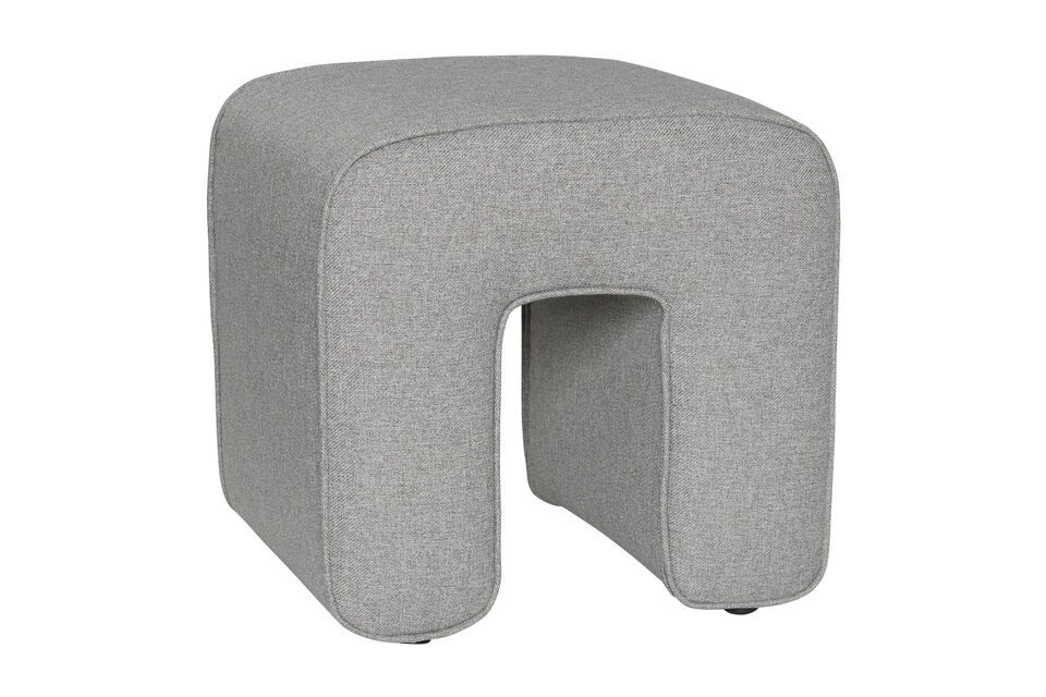 Grey fabric pouffe Sculpture Hübsch