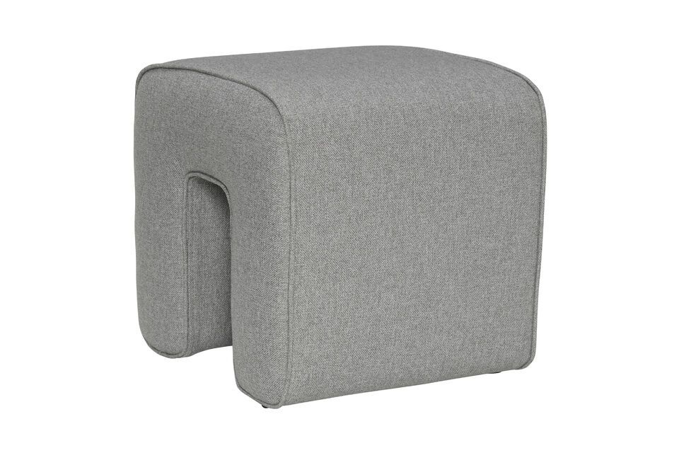 The Sculpture pouffe in grey fabric offers a perfect combination of minimalist design and