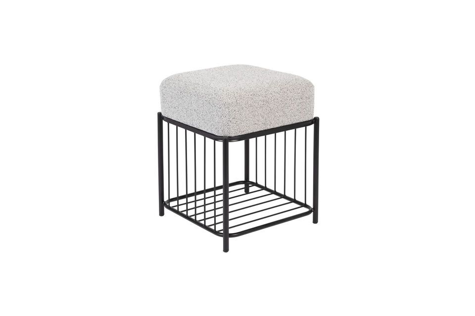 Grey fabric stool Milou - 2