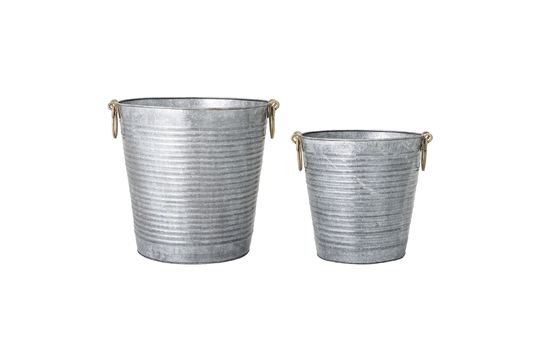 Grey metal flowerpots Evar