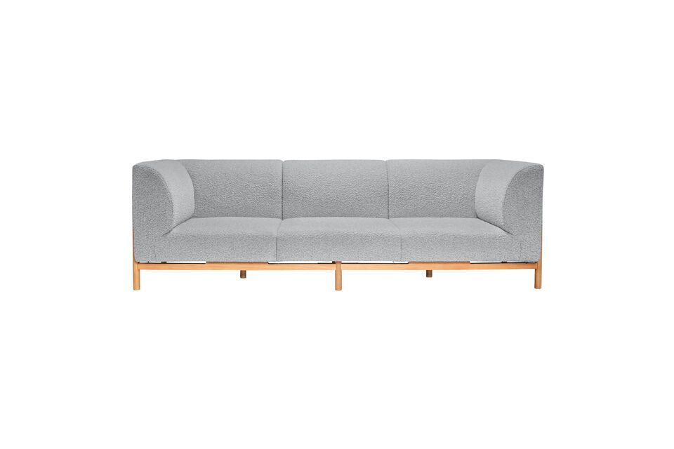 Grey oak wood 3 seater sofa Moment - 6