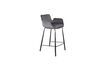 Miniature Grey velvet counter chair Brit 1