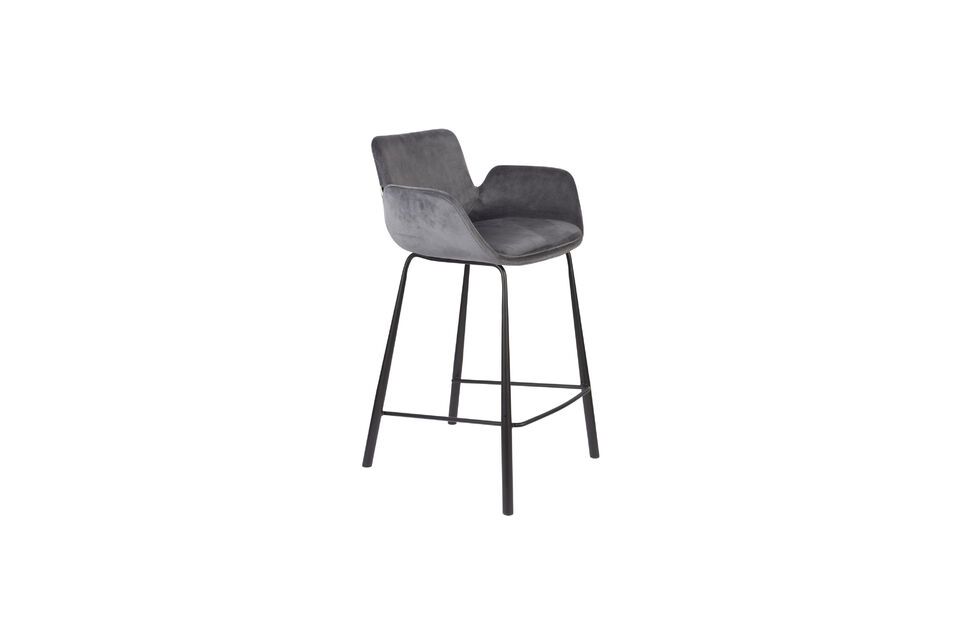 Grey velvet counter chair Brit Zuiver