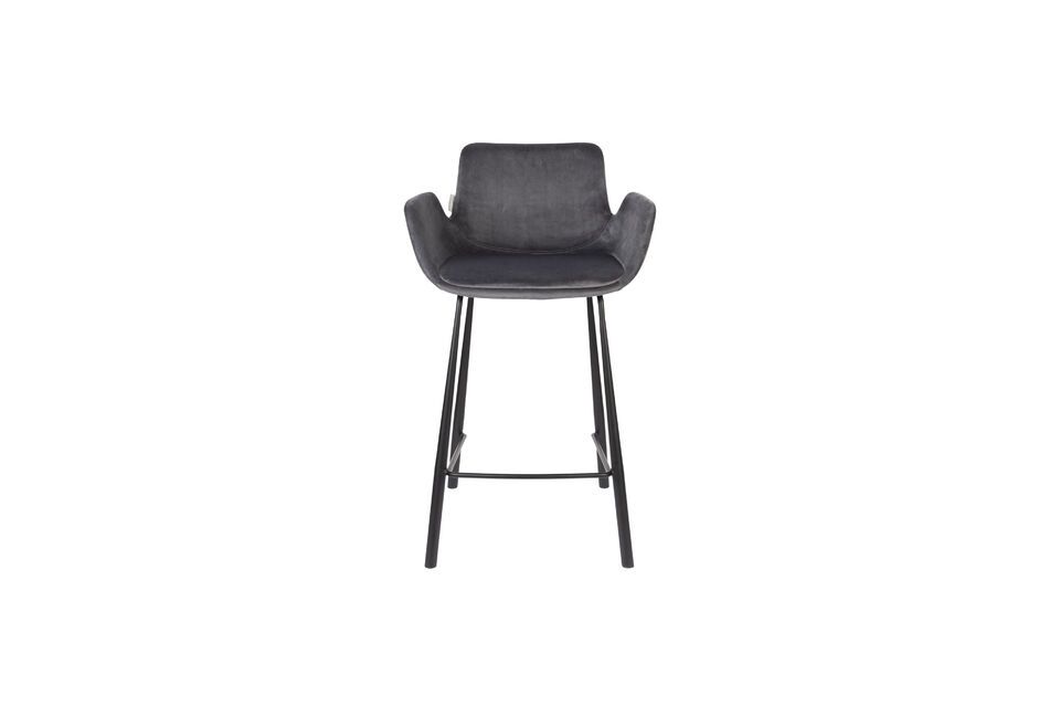 Grey velvet counter chair Brit - 4