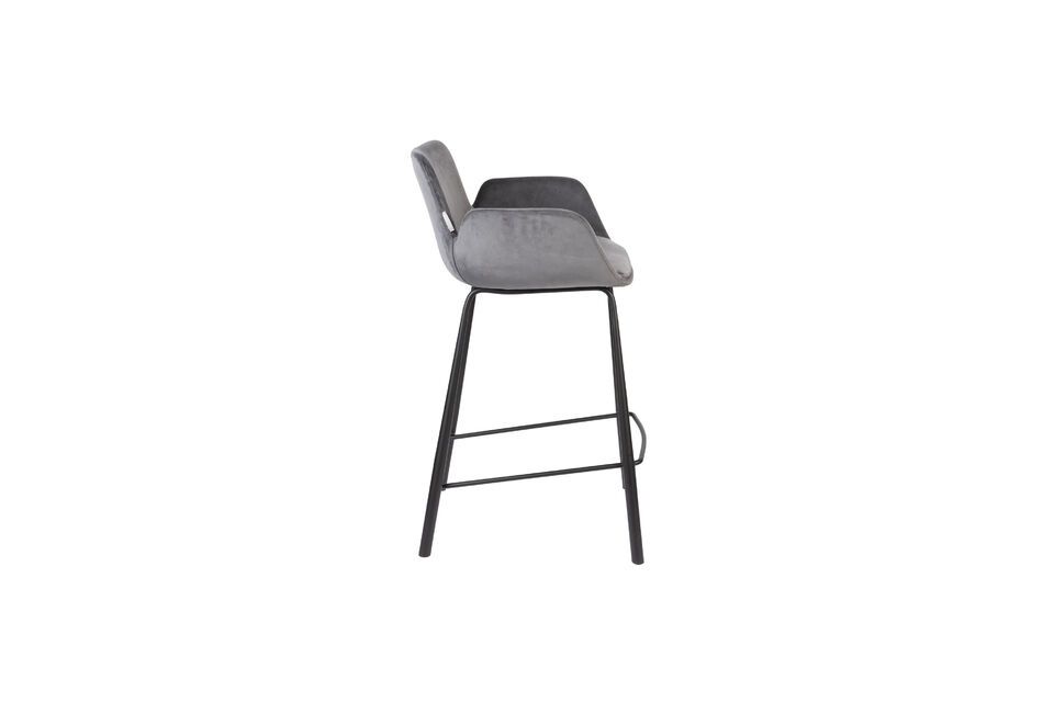 Grey velvet counter chair Brit - 5