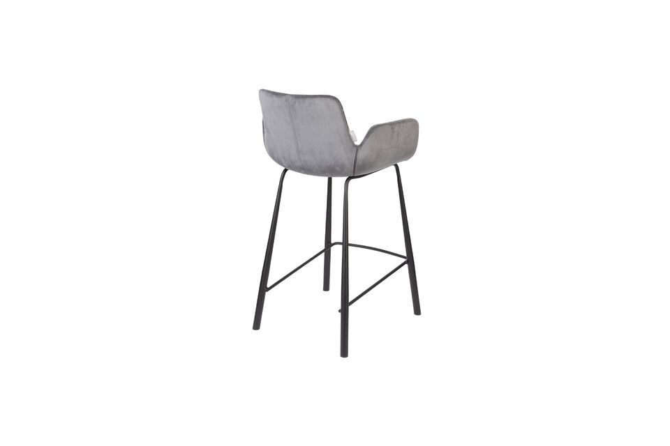 Grey velvet counter chair Brit - 6