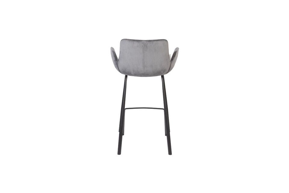 Grey velvet counter chair Brit - 7